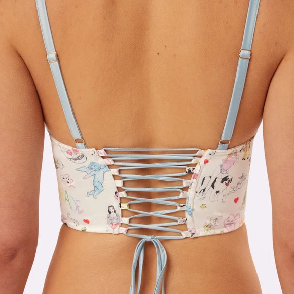 Parade Afterglow Lace-up Corset in Summer Doodles - Picture 3 of 7